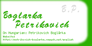 boglarka petrikovich business card